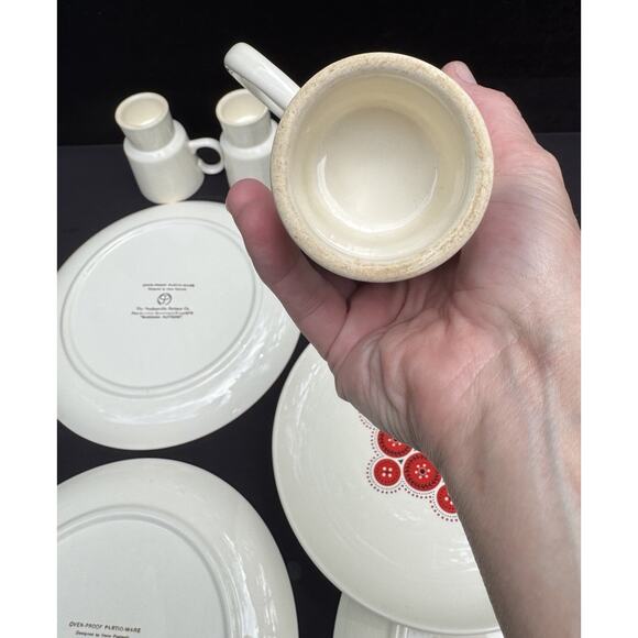 STEUBENVILLE POTTERY PARTIO-WARE DESIGNER: IRENE PASINKSI BANDANA PATTERN 8 PCS - Picture 12 of 12